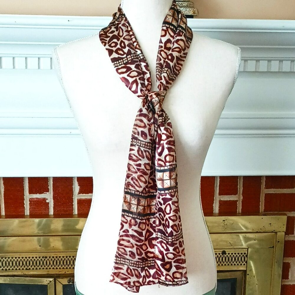 Leopard Print Rectangular Scarf 59" x 12" Classic Long Lightweight Cheetah Shawl
